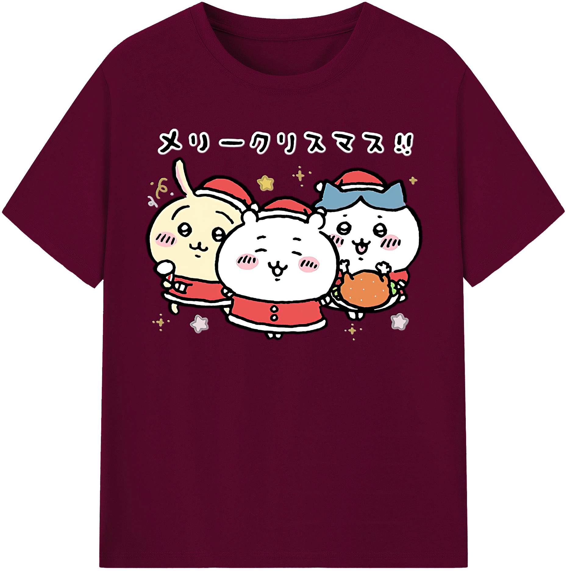 （画像用） ちいかわ ハチワレ Chii-kawa hachiware レディースカジュアルプリントTシャツ（綿100％）